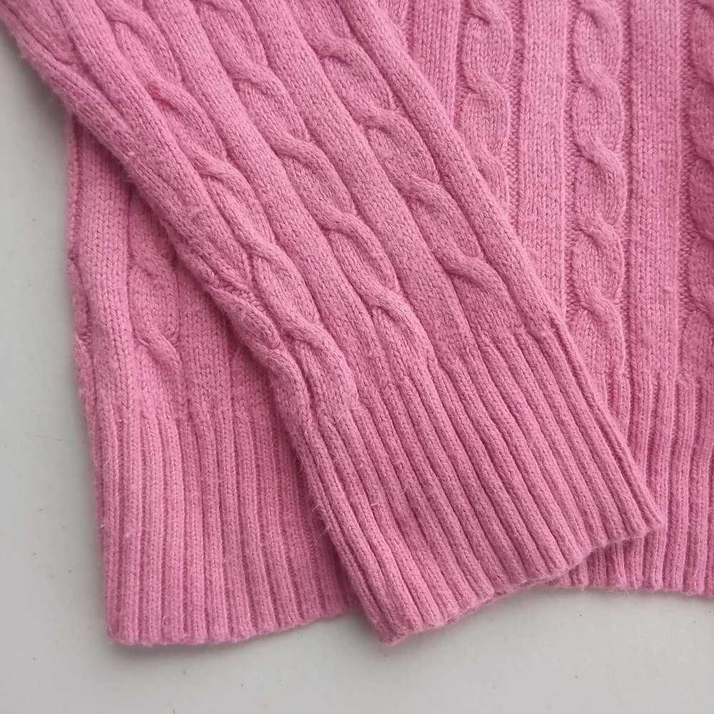 Hillard & Hanson Pink Cable-Knit Cashmere Blend Pullover Sweater, Size XL - Picture 5 of 10